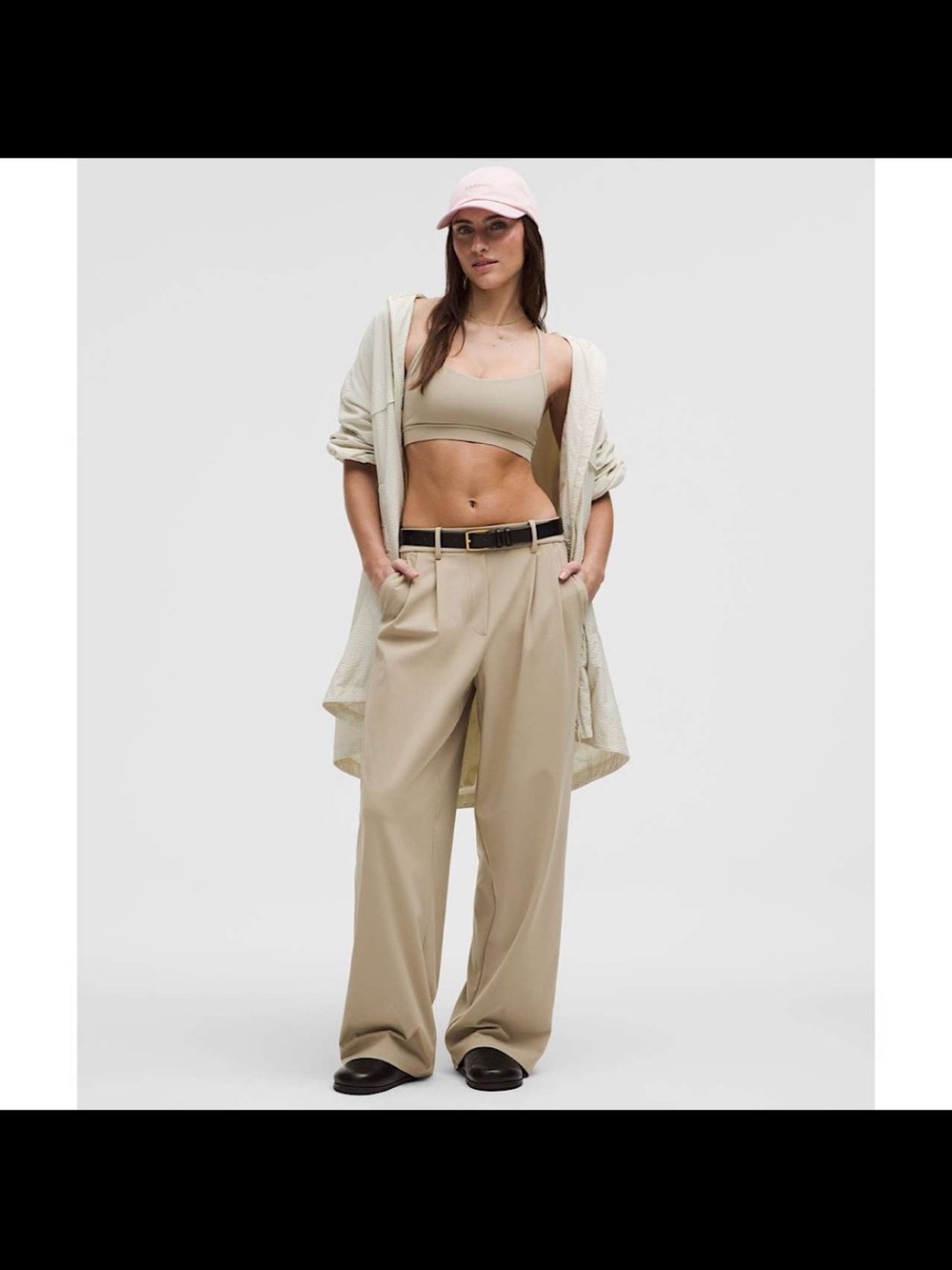 lululemon athletica Beige Wide-Leg Trousers